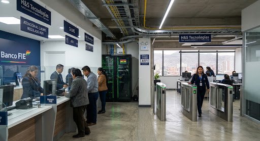 Instalaciones de red en agencia bancaria regulada por ASFI