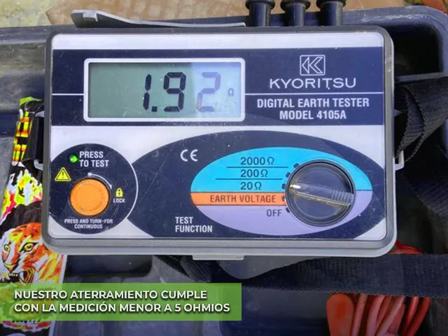 Telurómetro Kyoritsu 4105A marcando 1.92 ohmios